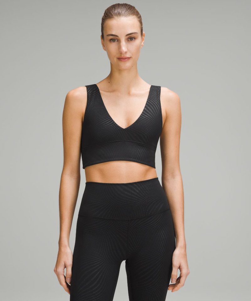Lululemon lululemon Align™ V-Neck Bra *Light Support, A / B Cup Rhythmic Emboss Black Online Outlet Sale