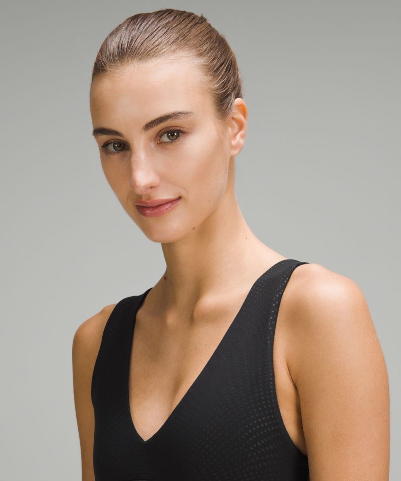 Lululemon lululemon Align™ V-Neck Bra *Light Support, A / B Cup Rhythmic Emboss Black Online Outlet Sale