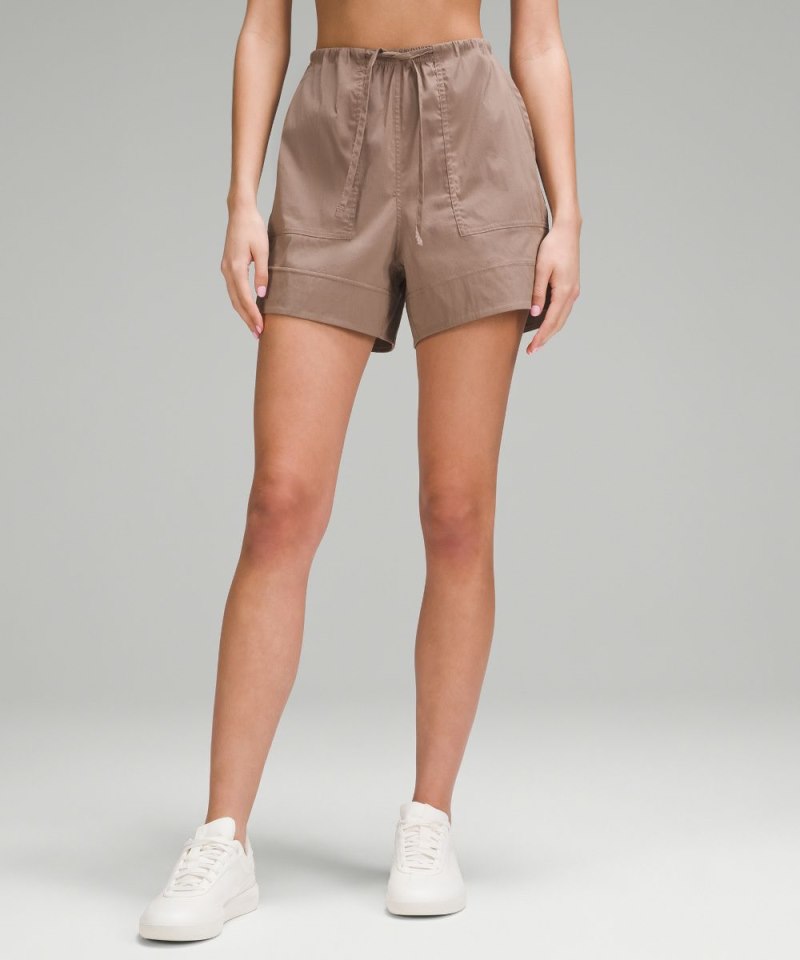 Lululemon Cotton-Blend Poplin High-Rise Short 4" Taupetastic Online Outlet Sale