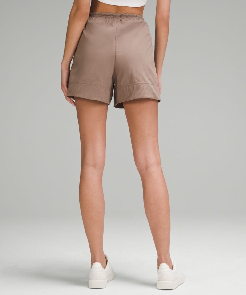 Lululemon Cotton-Blend Poplin High-Rise Short 4" Taupetastic Online Outlet Sale