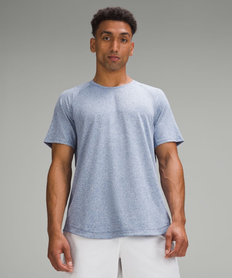 Lululemon License to Train Short-Sleeve Shirt Heathered Oasis Blue Online Outlet Sale