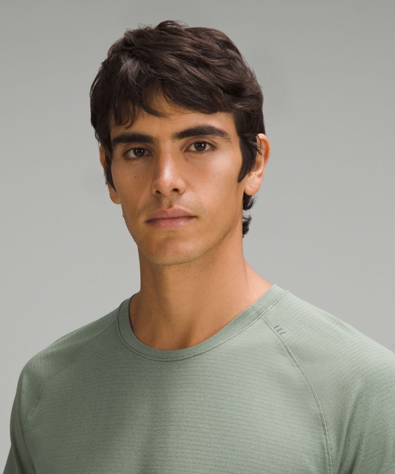 Lululemon License to Train Short-Sleeve Shirt Grey Eucalyptus Online Outlet Sale
