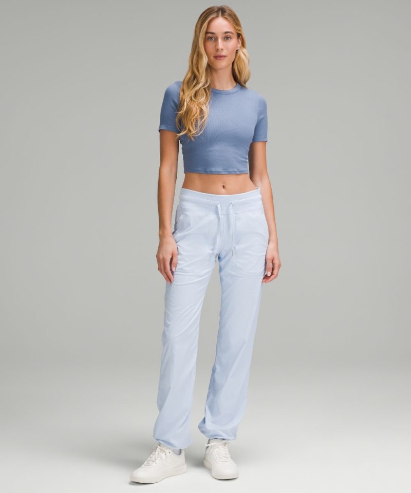 Lululemon Hold Tight Straight Hem Cropped T-Shirt Oasis Blue Online Outlet Sale