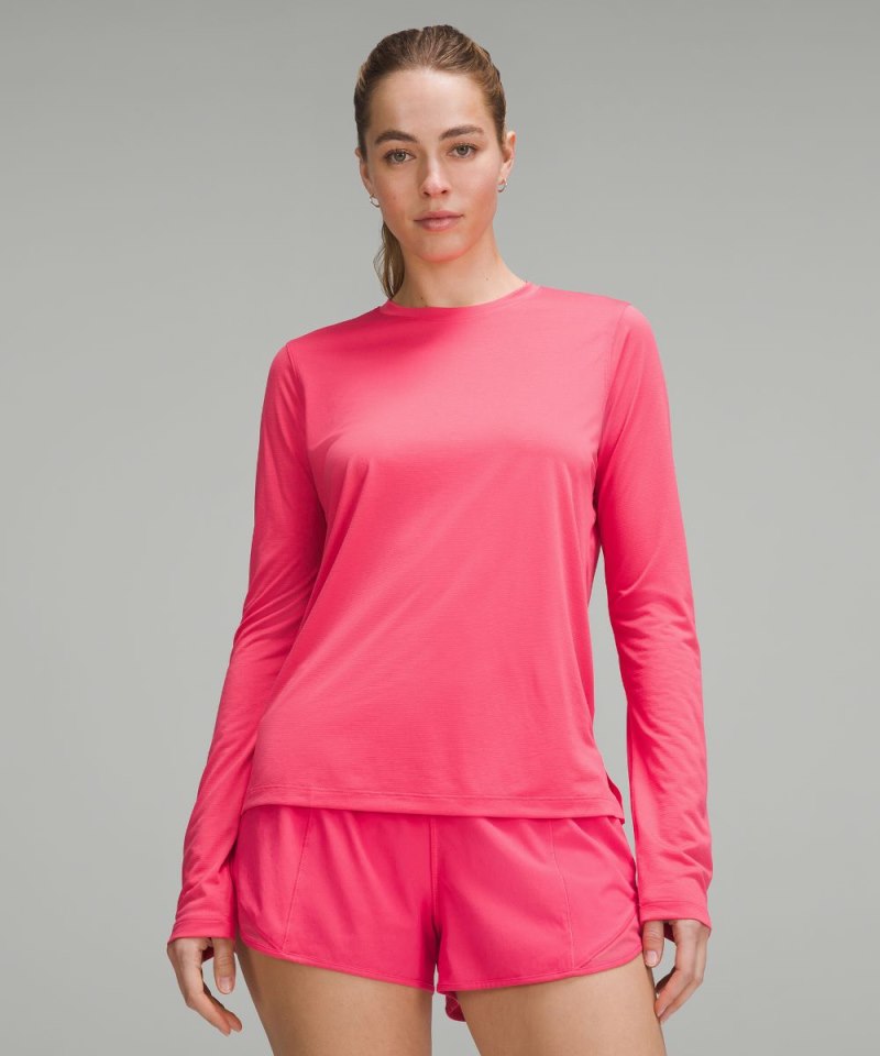 Lululemon Ultralight Hip-Length Long-Sleeve Shirt Glaze Pink Online Outlet Sale
