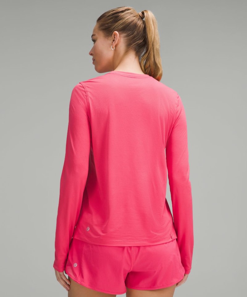 Lululemon Ultralight Hip-Length Long-Sleeve Shirt Glaze Pink Online Outlet Sale