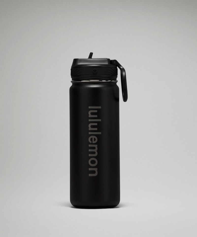 Lululemon Back to Life Sport Bottle 18oz *Straw Lid Black Online Outlet Sale
