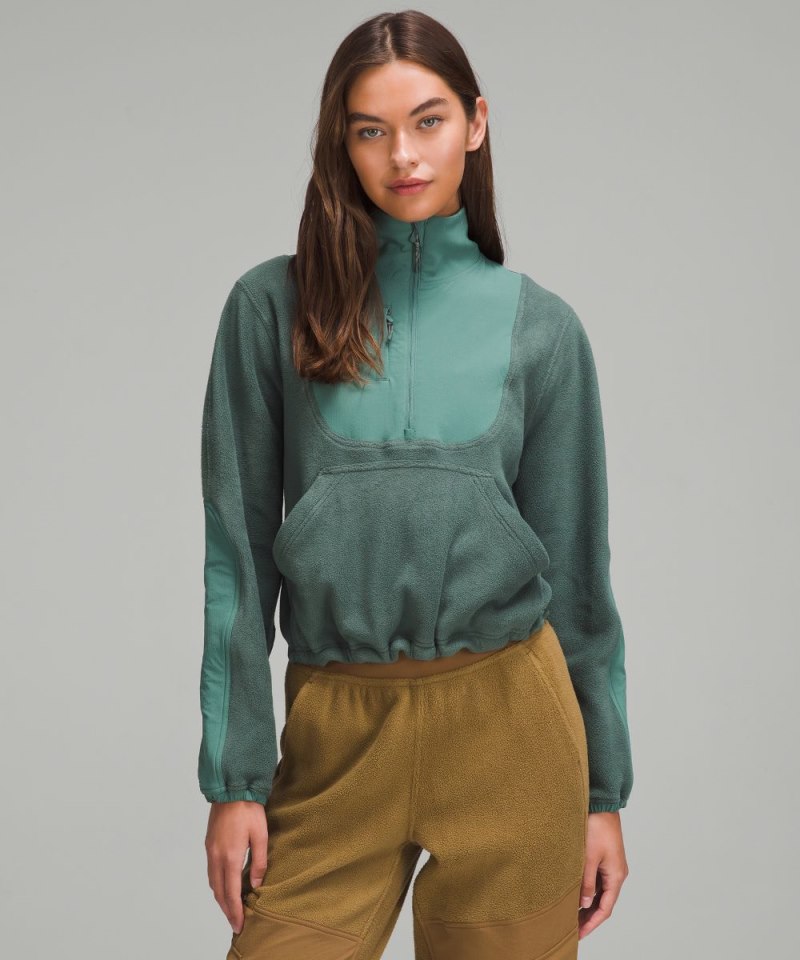 Lululemon Fleece + Ripstop Hiking Pullover Dark Forest / Medium Forest Online Outlet Sale