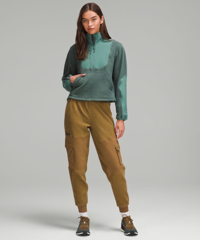 Lululemon Fleece + Ripstop Hiking Pullover Dark Forest / Medium Forest Online Outlet Sale