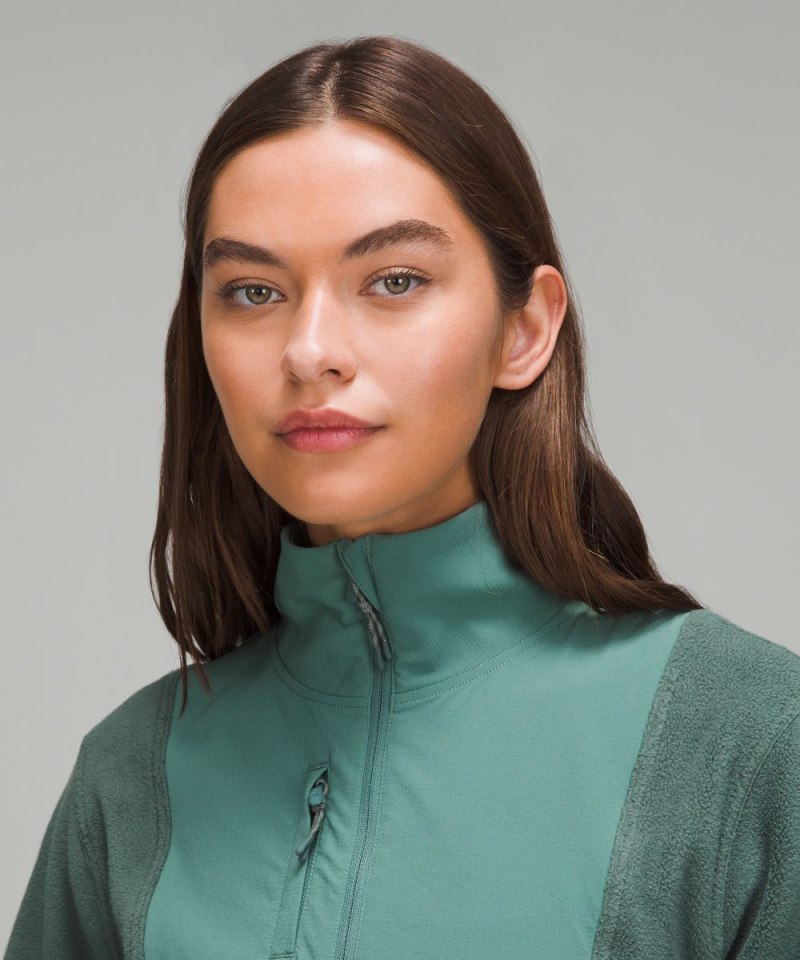 Lululemon Fleece + Ripstop Hiking Pullover Dark Forest / Medium Forest Online Outlet Sale