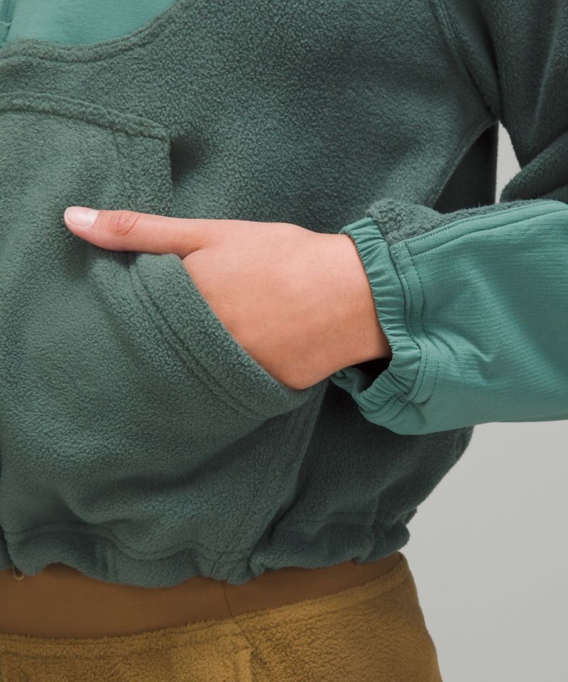 Lululemon Fleece + Ripstop Hiking Pullover Dark Forest / Medium Forest Online Outlet Sale