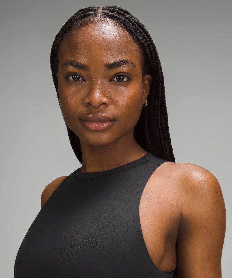 Lululemon Wundermost Ultra-Soft Nulu High-Neck Sleeveless Bodysuit Black Online Outlet Sale
