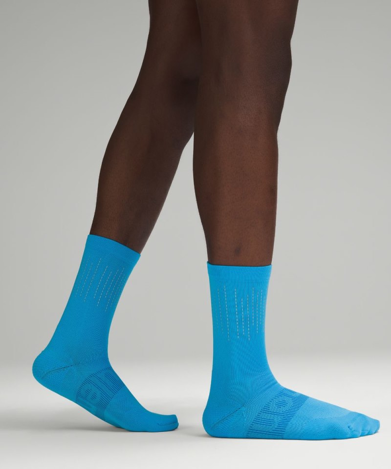 Lululemon Men's Power Stride Crew Socks *Reflective Kayak Blue Online Outlet Sale