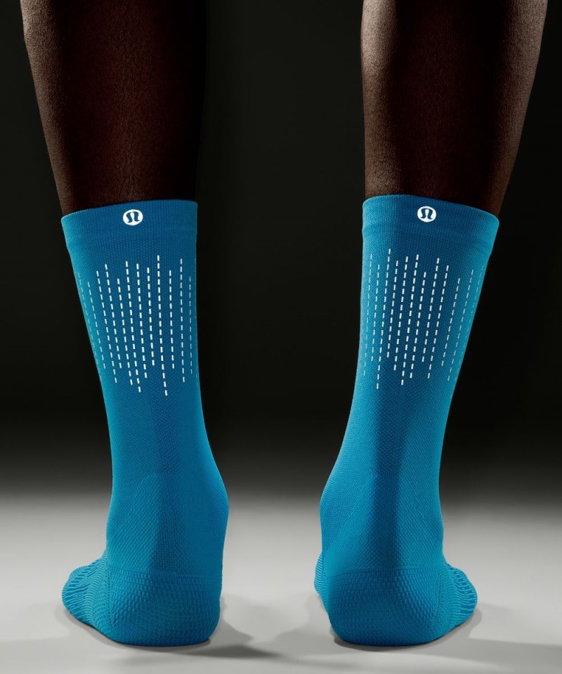 Lululemon Men's Power Stride Crew Socks *Reflective Kayak Blue Online Outlet Sale