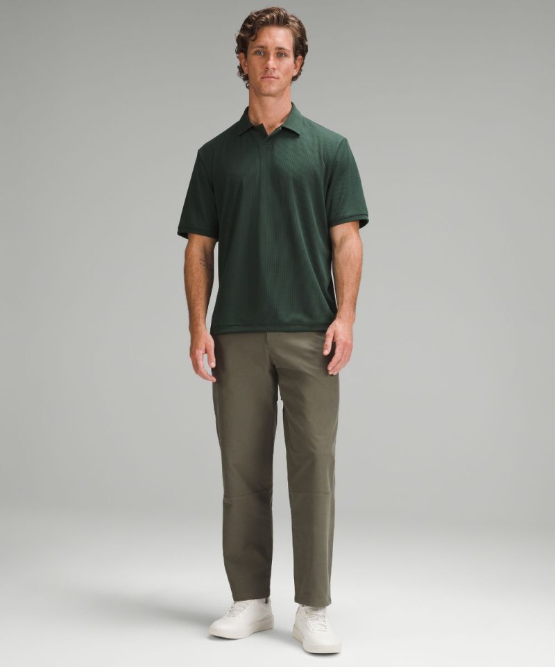 Lululemon Textured Mesh Short-Sleeve Polo Shirt Legacy Green Online Outlet Sale