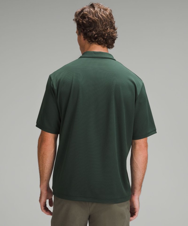 Lululemon Textured Mesh Short-Sleeve Polo Shirt Legacy Green Online Outlet Sale