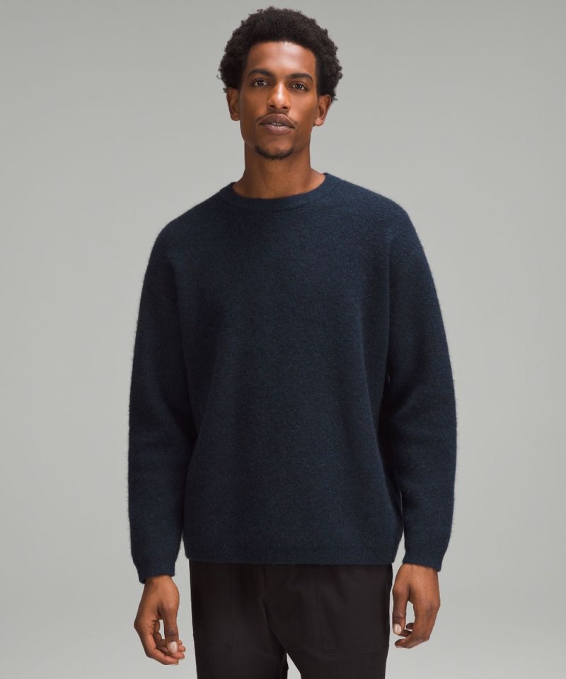Lululemon Alpaca Wool-Blend Crewneck Sweater Heathered True Navy Online Outlet Sale