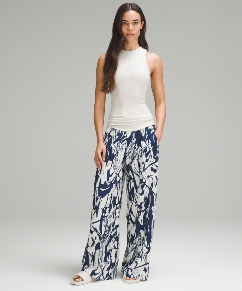 Lululemon Swift Mid-Rise Wide-Leg Pant Whimsical Meld Wp Bone Mineral Blue Online Outlet Sale