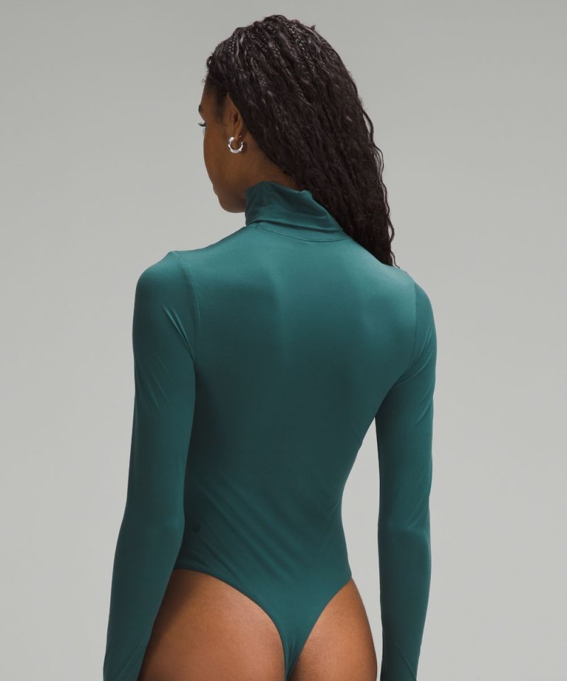 Lululemon Wundermost Ultra-Soft Nulu Turtleneck Bodysuit Storm Teal Online Outlet Sale