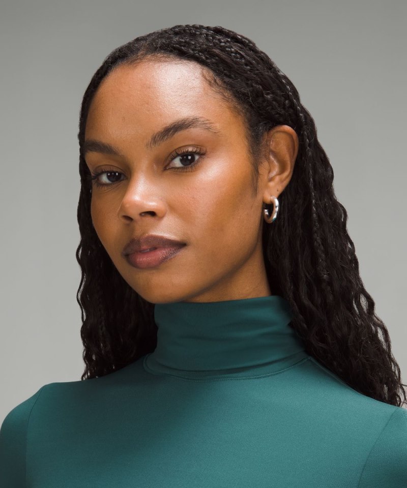 Lululemon Wundermost Ultra-Soft Nulu Turtleneck Bodysuit Storm Teal Online Outlet Sale