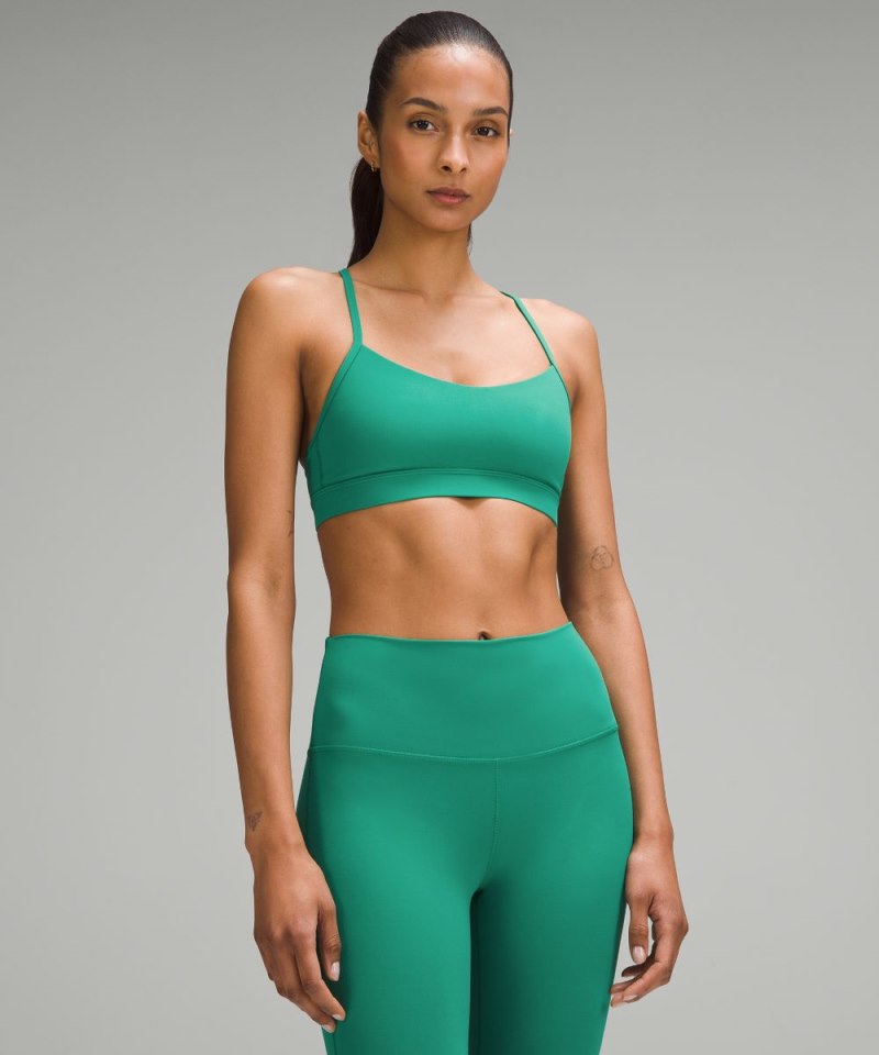 Lululemon Flow Y Bra Nulu *Light Support, A–C Cups Cascadia Green Online Outlet Sale