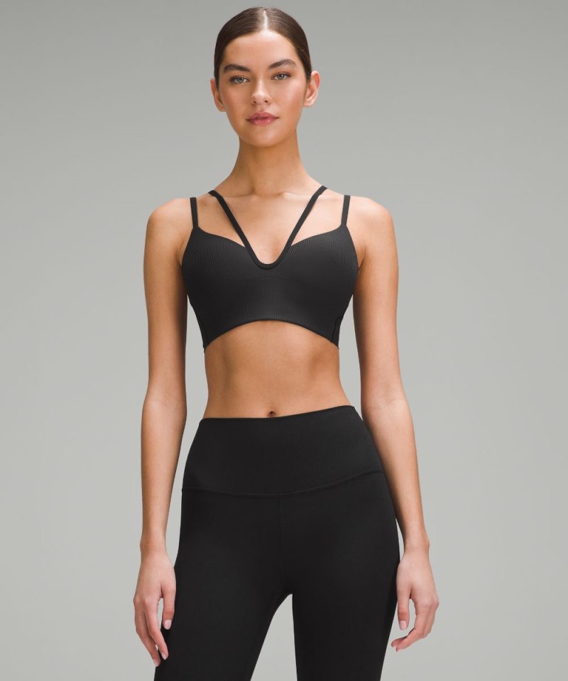 Lululemon Like a Cloud Strappy Longline Ribbed Bra *Light Support, B / C Cup Black Online Outlet Sale