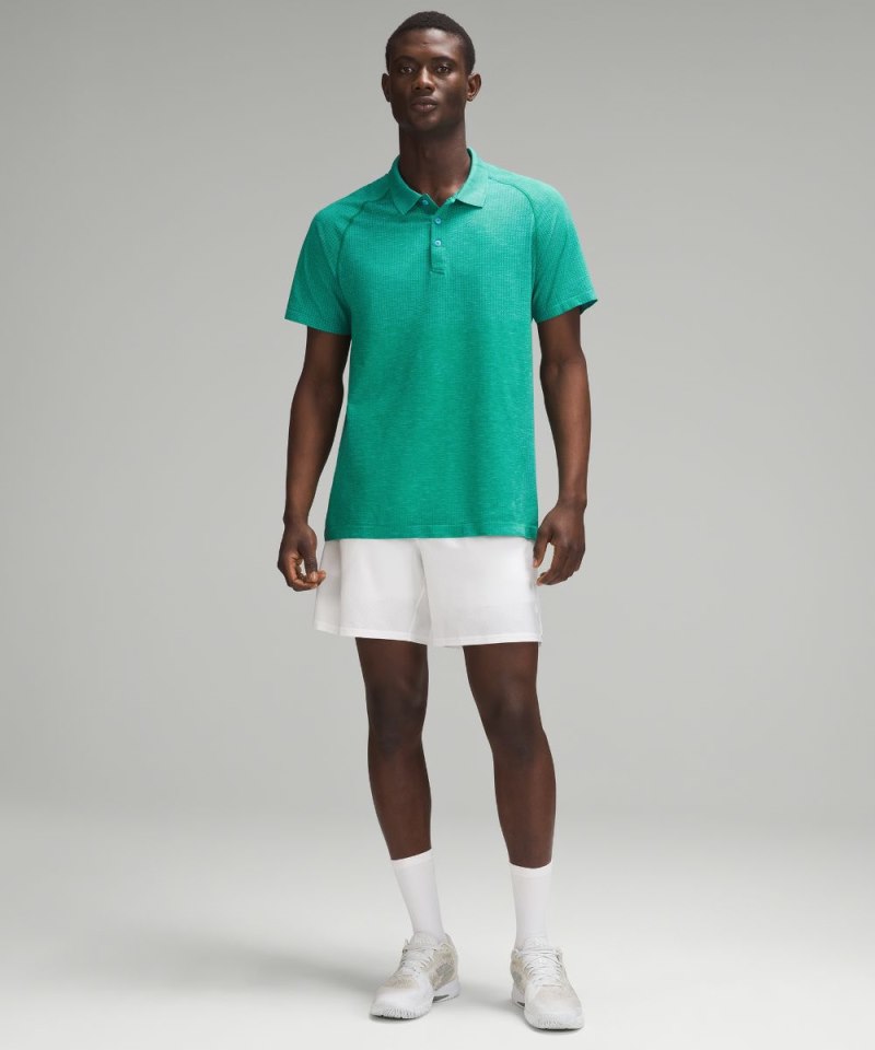 Lululemon Metal Vent Tech Polo Shirt *Updated Fit Kayak Blue Light / Cascadia Green Online Outlet Sale