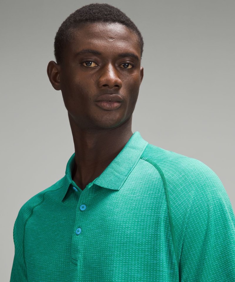 Lululemon Metal Vent Tech Polo Shirt *Updated Fit Kayak Blue Light / Cascadia Green Online Outlet Sale