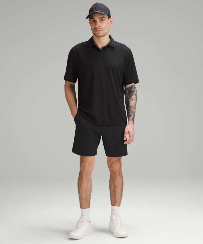 Lululemon Textured Mesh Short-Sleeve Polo Shirt Black Online Outlet Sale