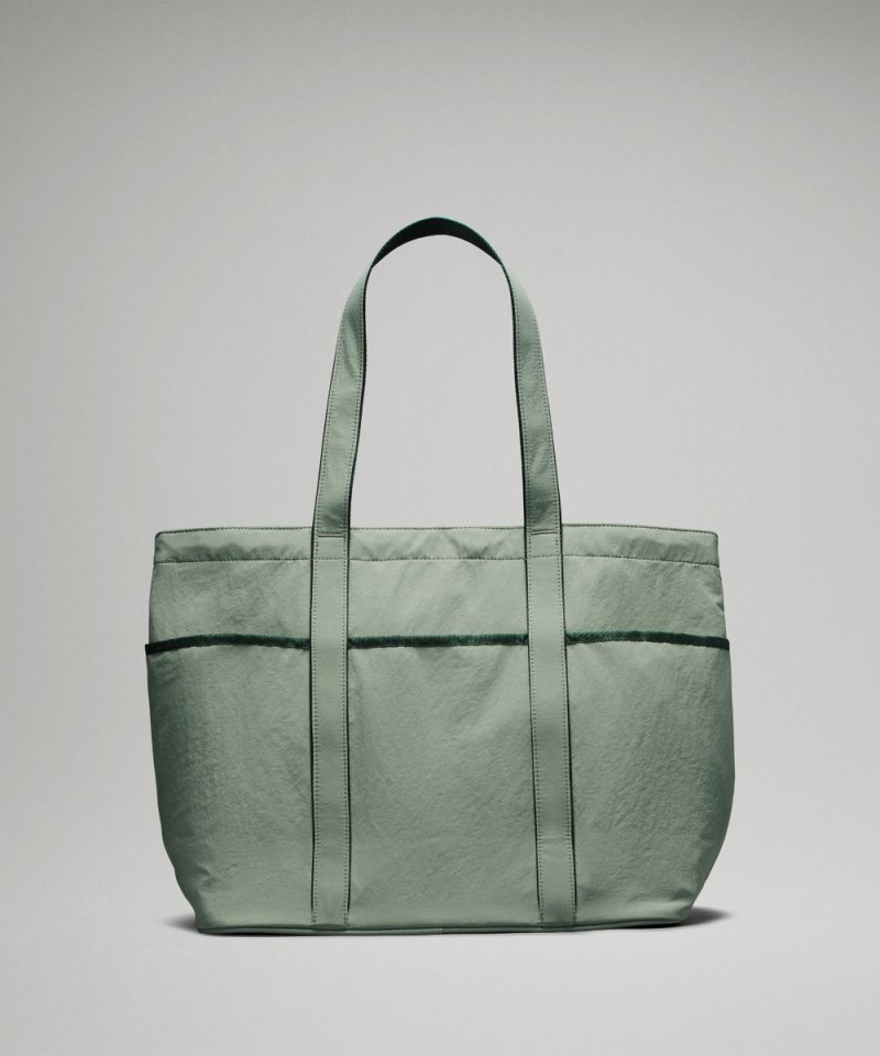 Lululemon Daily Multi-Pocket Tote Bag 20L Grey Eucalyptus / Legacy Green Online Outlet Sale