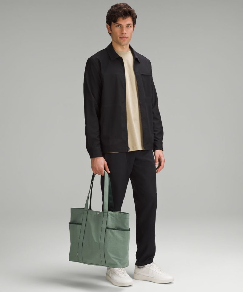 Lululemon Daily Multi-Pocket Tote Bag 20L Grey Eucalyptus / Legacy Green Online Outlet Sale