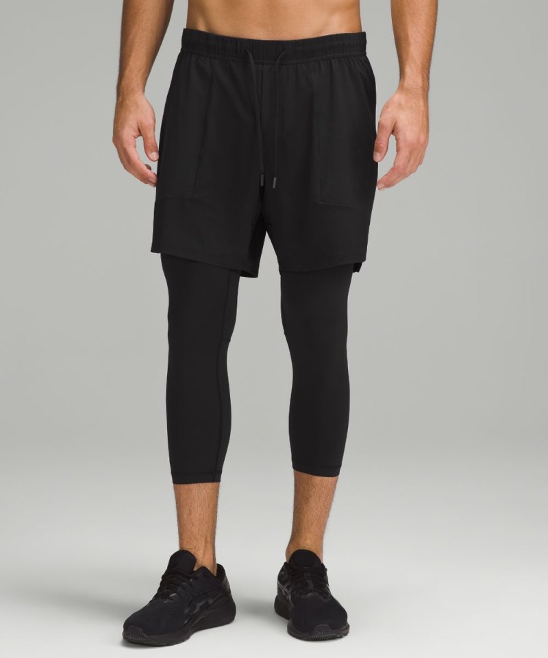 Lululemon License to Train 2-in-1 Tight 21" Black Online Outlet Sale