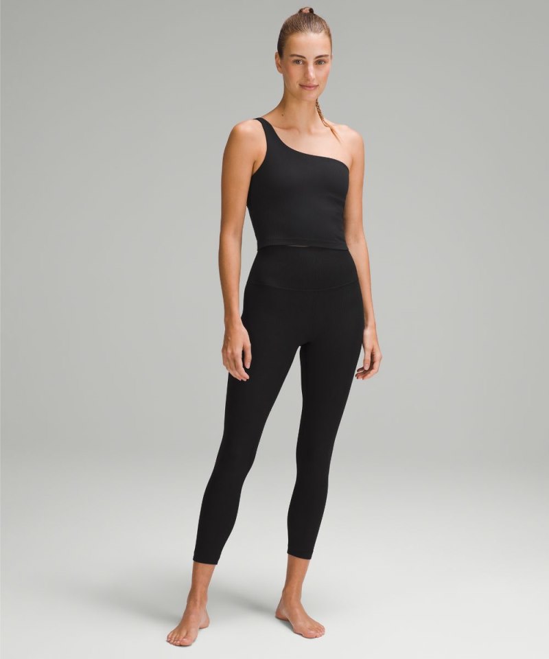 Lululemon Ribbed Nulu Asymmetrical Yoga Tank Top Black Online Outlet Sale