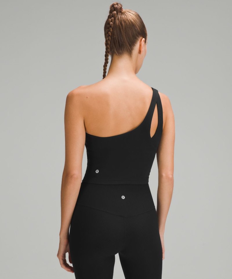 Lululemon Ribbed Nulu Asymmetrical Yoga Tank Top Black Online Outlet Sale
