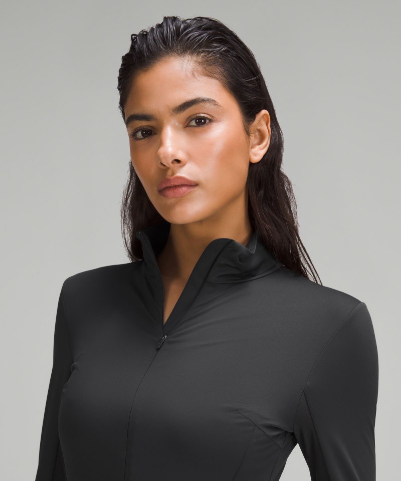 Lululemon Tight-Fit Lined Long-Sleeve Onesie Black Online Outlet Sale