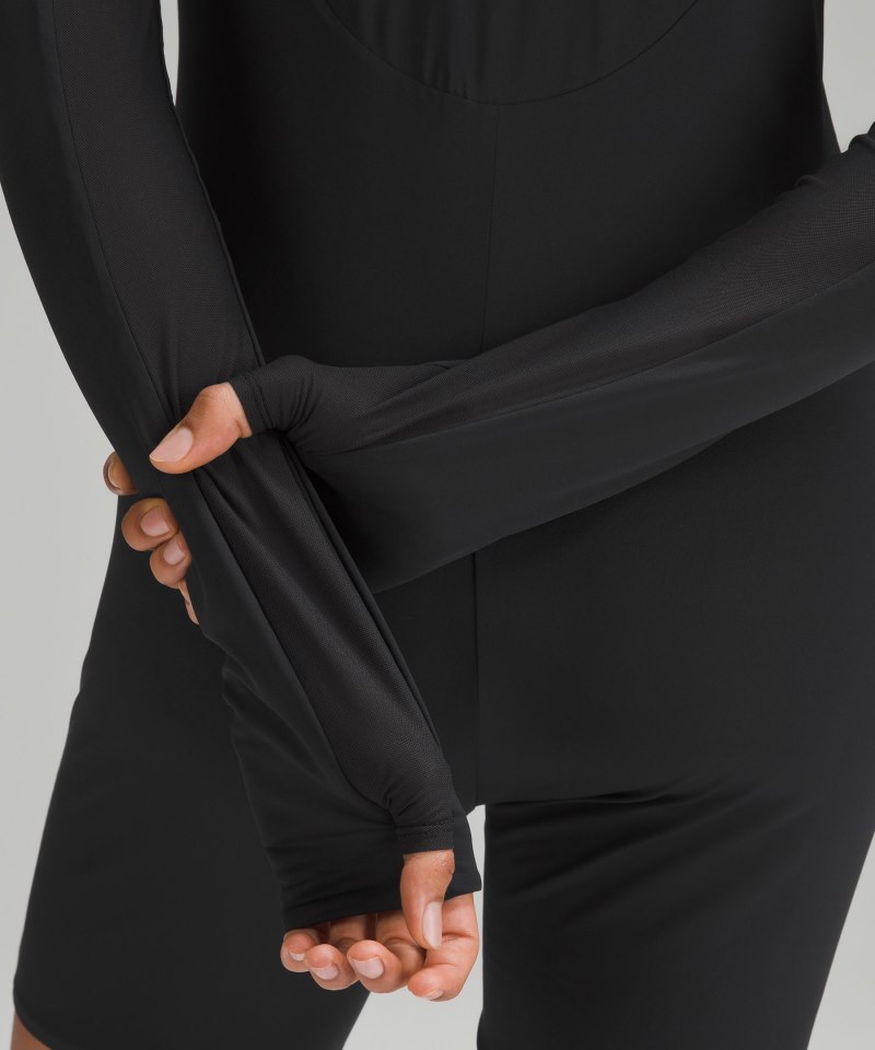 Lululemon Tight-Fit Lined Long-Sleeve Onesie Black Online Outlet Sale
