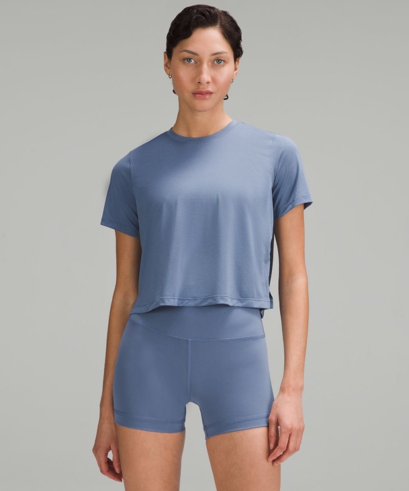 Lululemon Ultralight Waist-Length T-Shirt Oasis Blue Online Outlet Sale