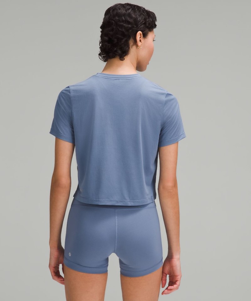 Lululemon Ultralight Waist-Length T-Shirt Oasis Blue Online Outlet Sale