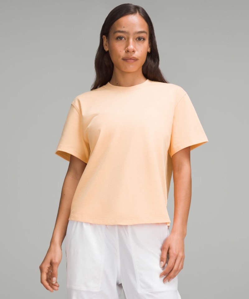 Lululemon Relaxed-Fit Cotton Jersey T-Shirt Peach Bellini Online Outlet Sale