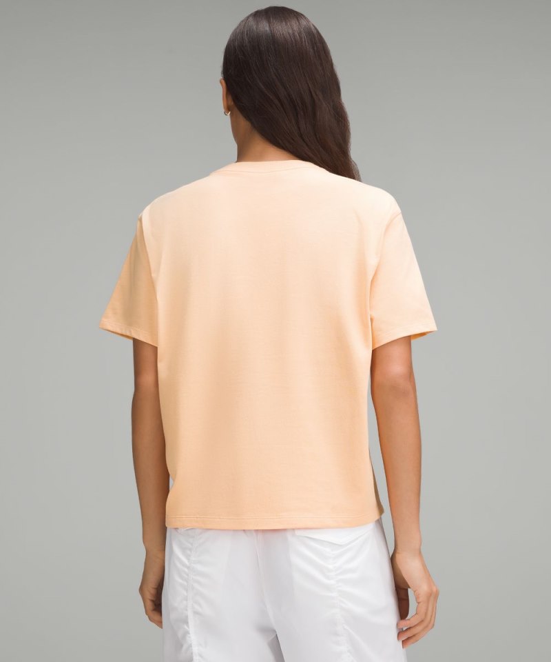 Lululemon Relaxed-Fit Cotton Jersey T-Shirt Peach Bellini Online Outlet Sale