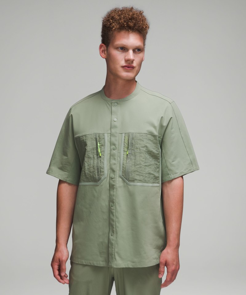 Lululemon Water-Repellent Hiking Short Sleeve Shirt Laurel Green Online Outlet Sale