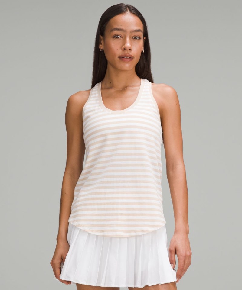 Lululemon Love Tank Top True Stripe Subtle Tan White Online Outlet Sale