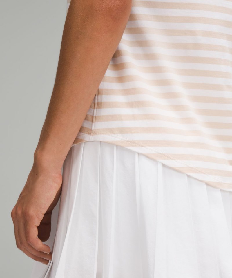 Lululemon Love Tank Top True Stripe Subtle Tan White Online Outlet Sale
