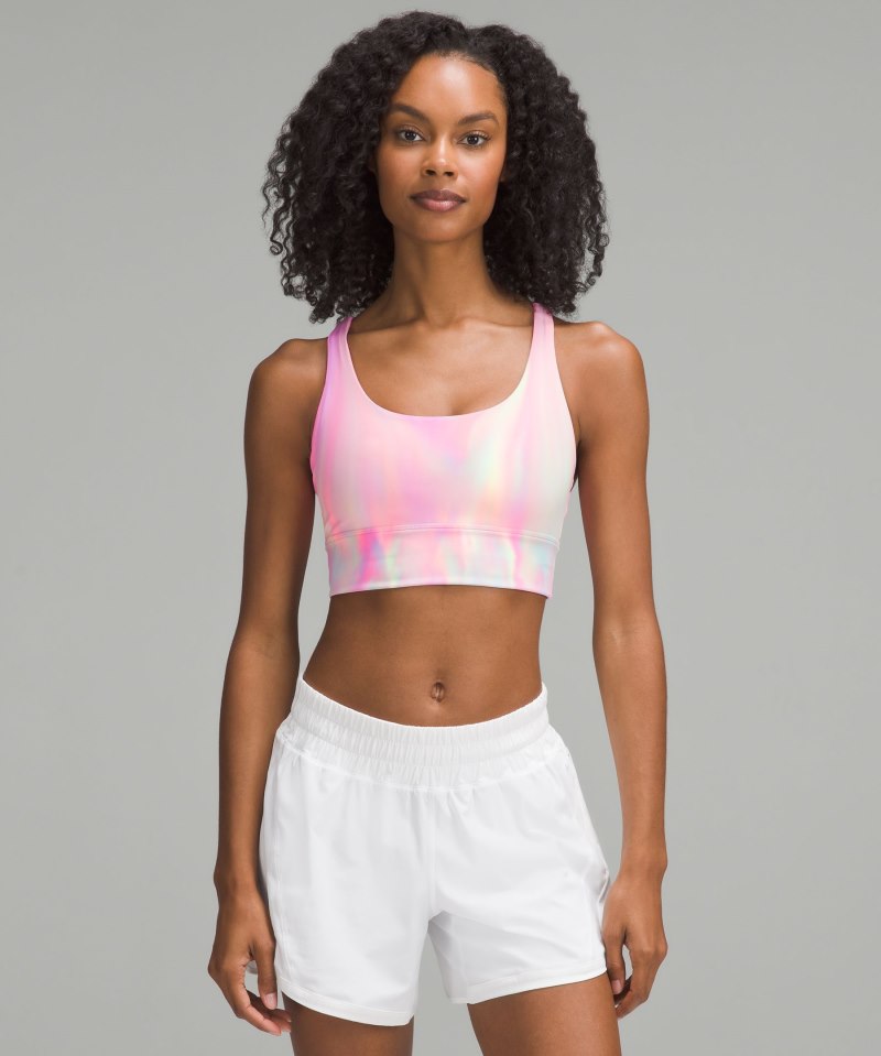 Lululemon lululemon Energy Longline Bra Medium Support, B–D Cups *Wash Psychedelic Wash Multi Online Outlet Sale