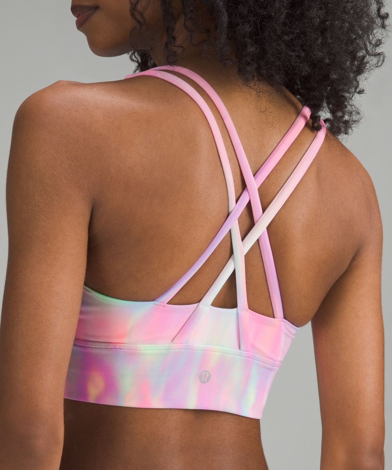 Lululemon lululemon Energy Longline Bra Medium Support, B–D Cups *Wash Psychedelic Wash Multi Online Outlet Sale