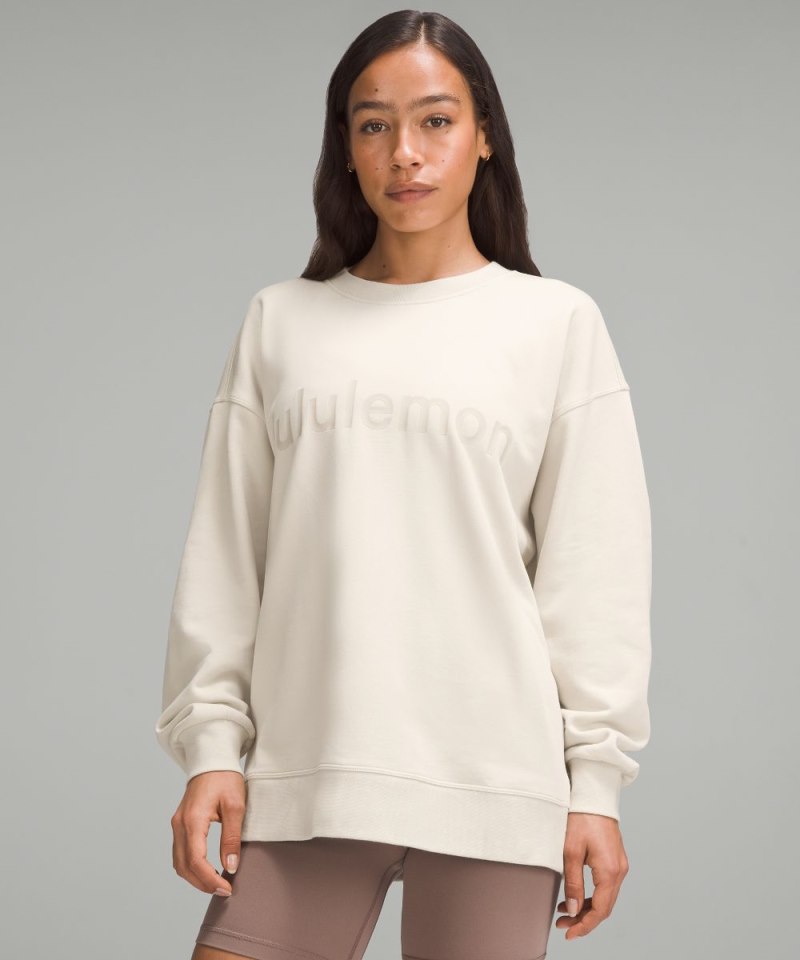 Lululemon Perfectly Oversized Crew *Graphic Bone Online Outlet Sale