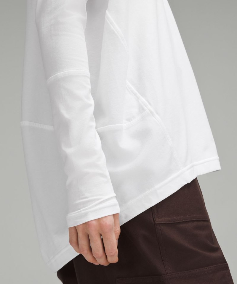 Lululemon Back In Action V-Neck Long-Sleeve Shirt White Online Outlet Sale