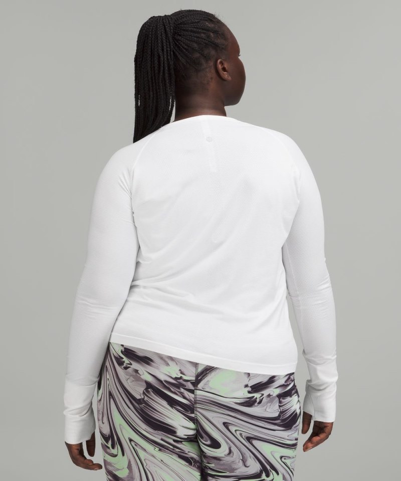 Lululemon Swiftly Tech Long-Sleeve Shirt 2.0 *Waist Length White / White Online Outlet Sale