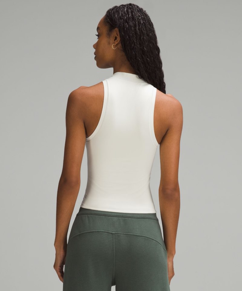 Lululemon Wundermost Ultra-Soft Nulu Mockneck Tank Top Bone Online Outlet Sale