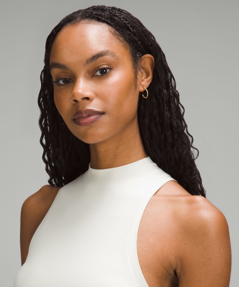 Lululemon Wundermost Ultra-Soft Nulu Mockneck Tank Top Bone Online Outlet Sale