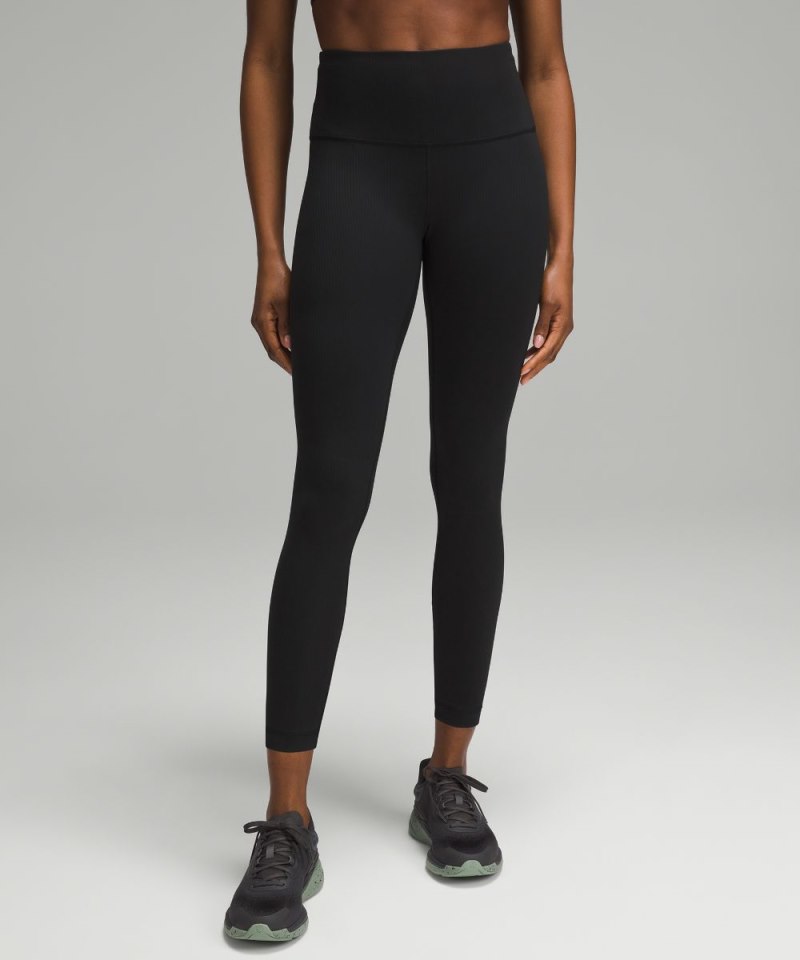 Lululemon Wunder Train High-Rise Ribbed Tight 25" Black Online Outlet Sale